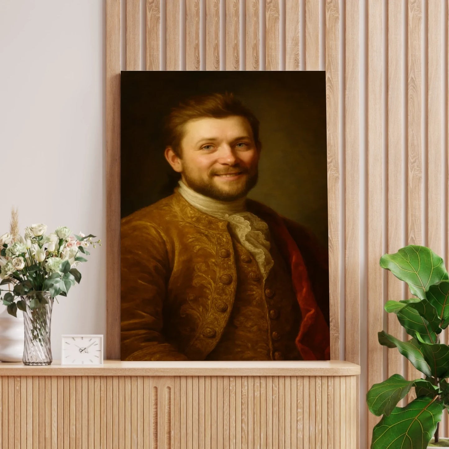 Koninklijk portret schilderij - Gepersonaliseerd canvas met foto-upload in de stijl van een koninklijk olieverfschilderij