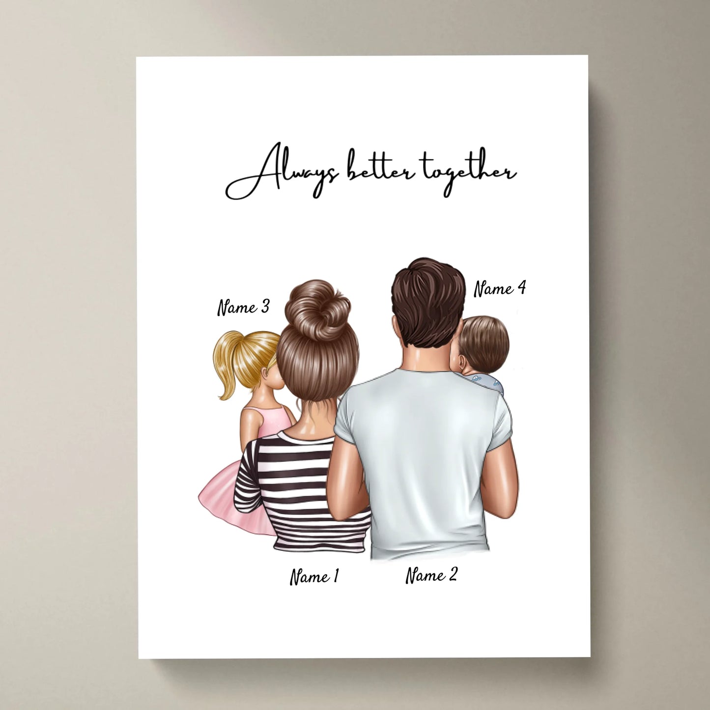Ouders met kinderen - Persoonlijke Poster (Ouders met 1-4 kinderen)