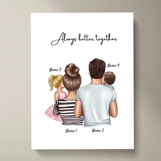 Ouders met kinderen - Persoonlijke Poster (Ouders met 1-4 kinderen)