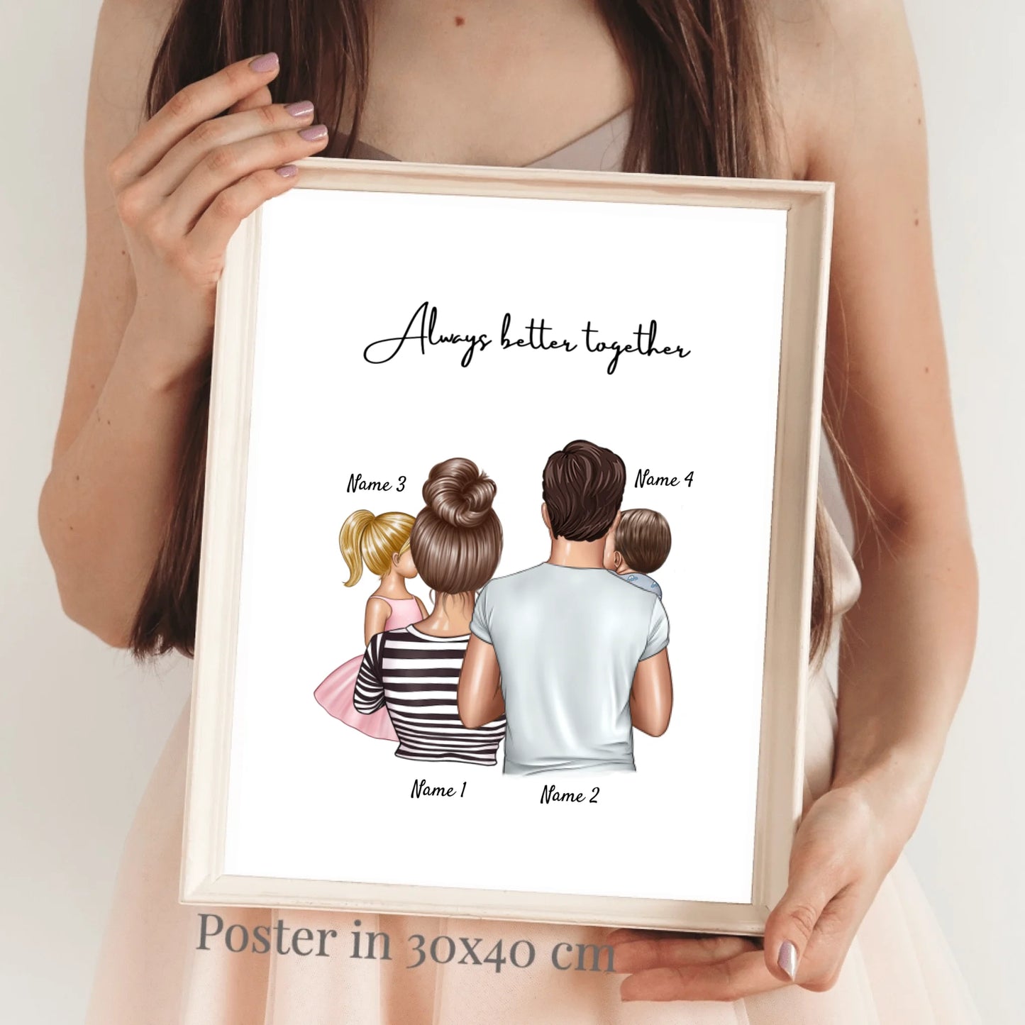 Ouders met kinderen - Persoonlijke Poster (Ouders met 1-4 kinderen)
