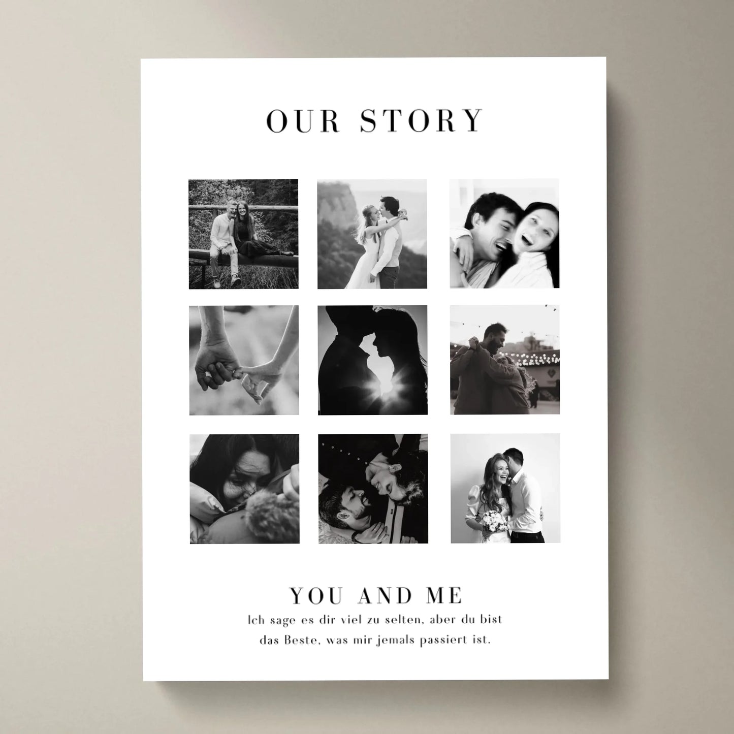 "Our Story" Collage photo personnalisé pour les couples, ton partenaire