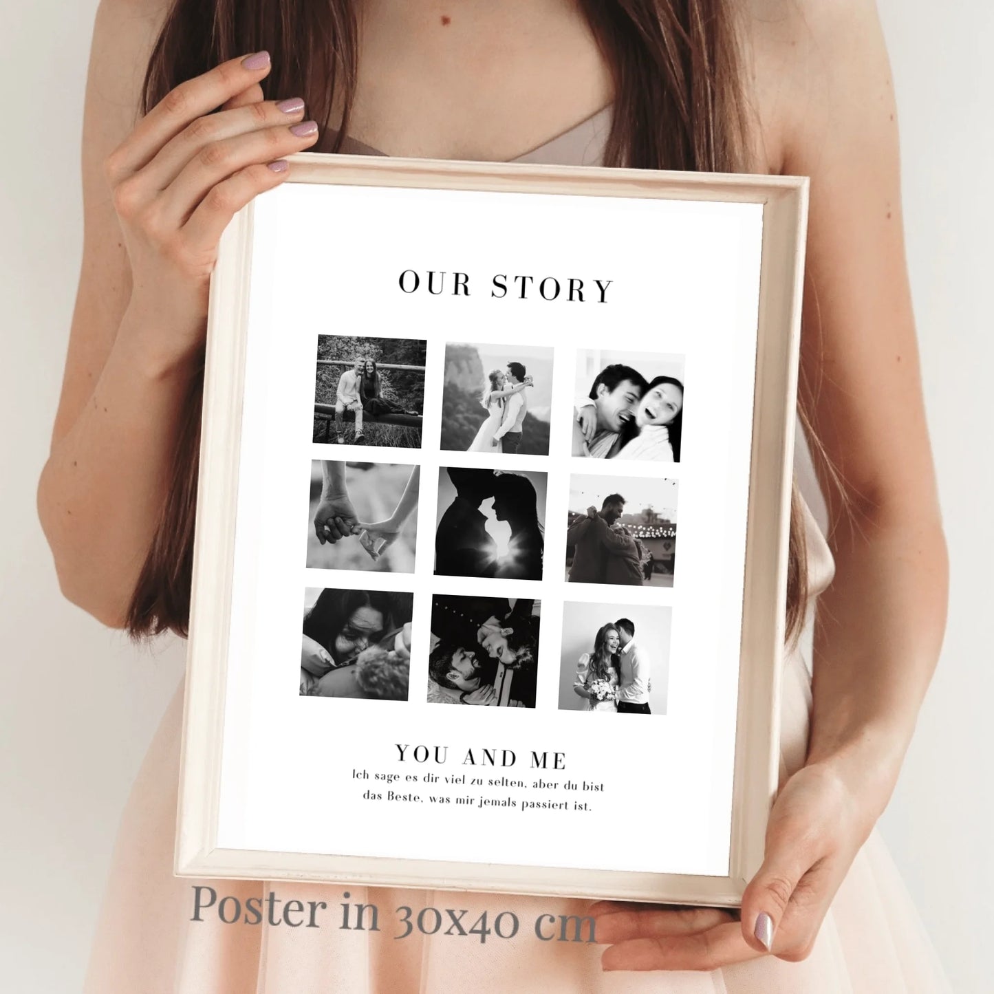 "Our Story" Gepersonaliseerd fotocollage op canvas voor koppels, je partner