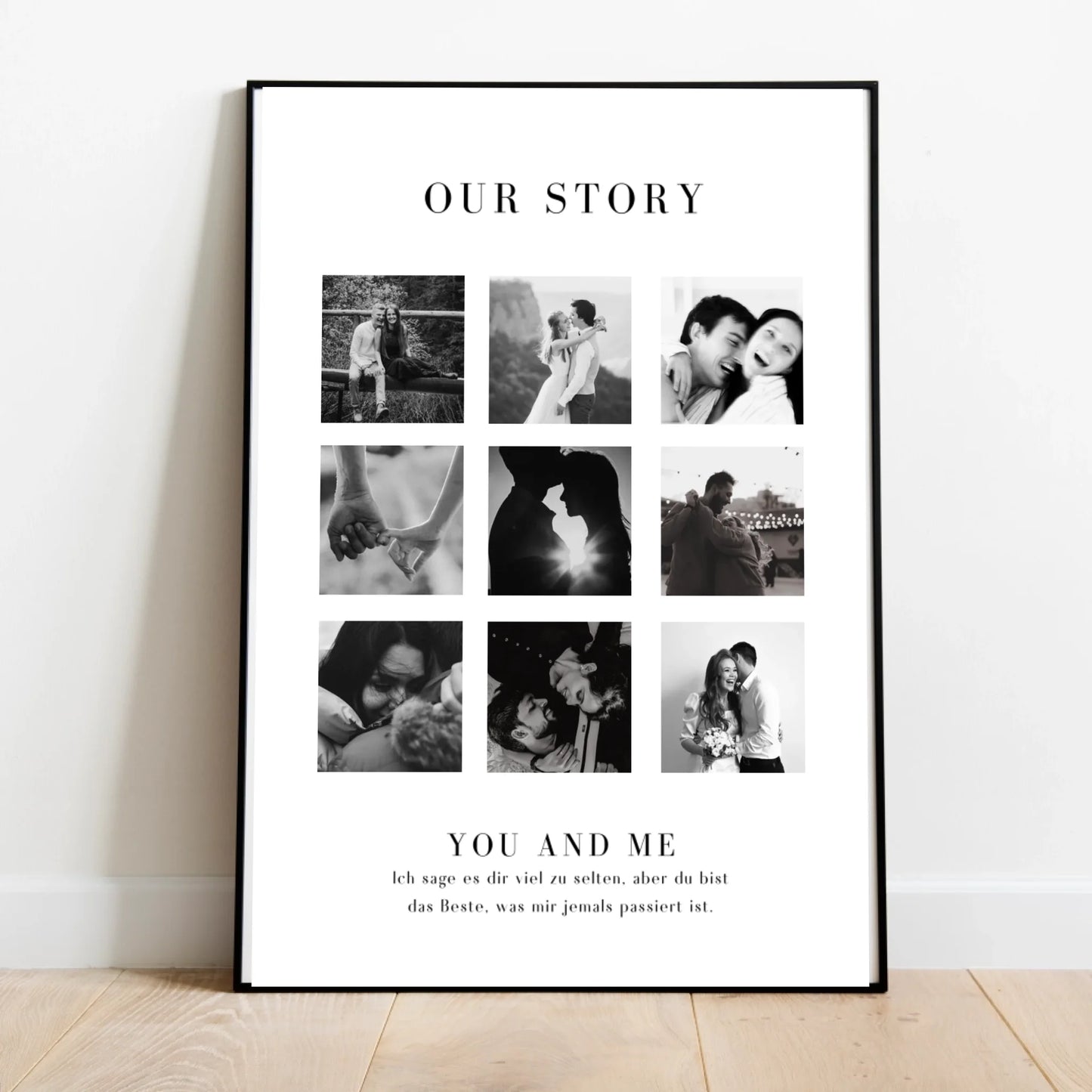 "Our Story" Gepersonaliseerd fotocollage op canvas voor koppels, je partner