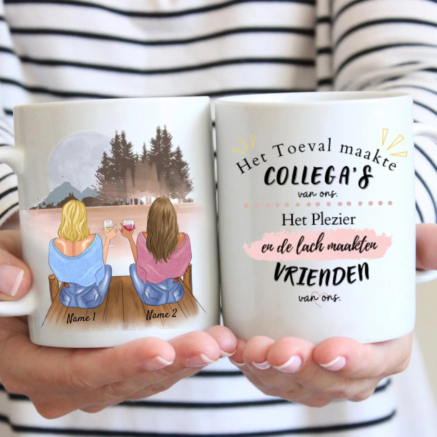 Het toeval maakten Collega's van ons, het plezier et de rire maakten vrienden van ons - Mok personnalisé (2-4 personnes)