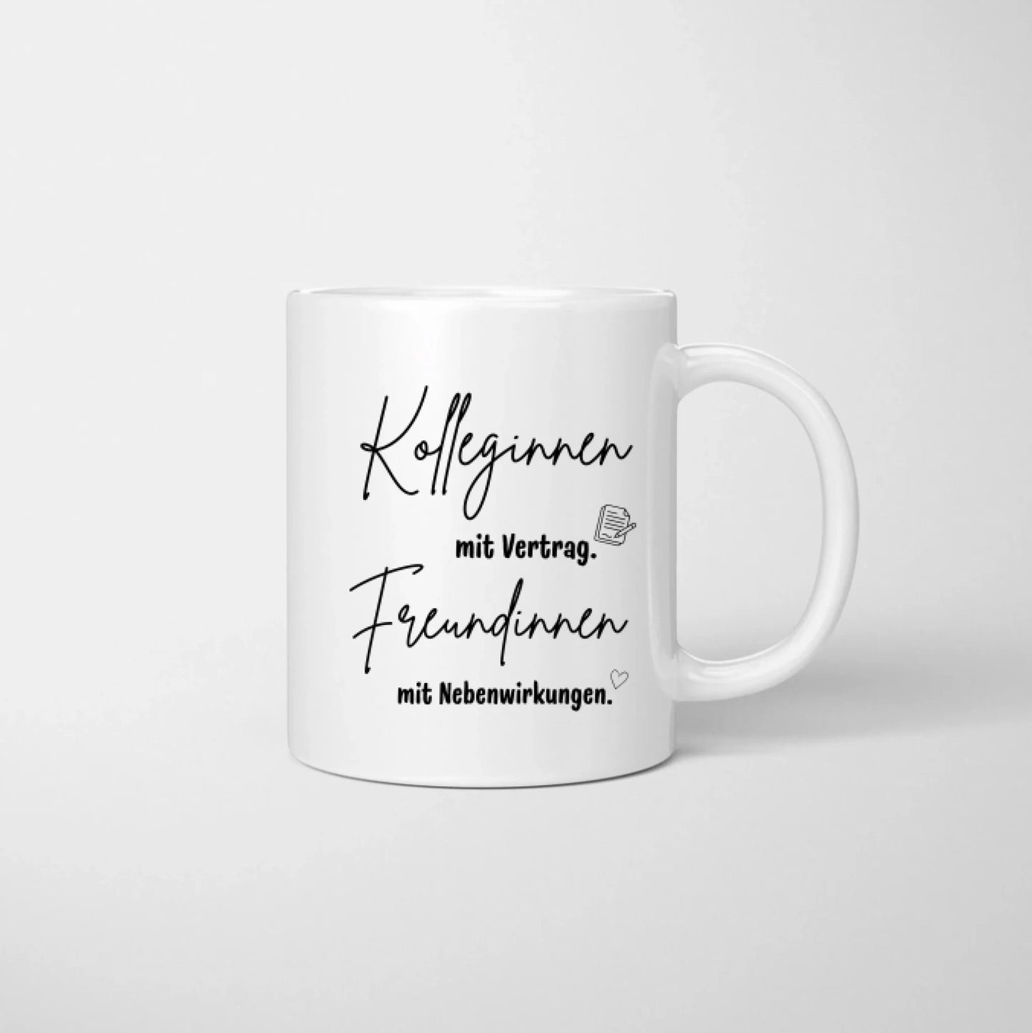 Collègues avec des contrats, amies avec des effets secondaires - Mug personnalisé (2 à 4 personnes) pour collègues, amies, bureau, départ, anniversaire