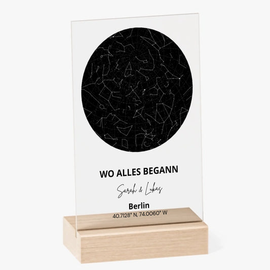 Onze Sterrenhemel - Gepersonaliseerde Acryl Glazen Schilderij voor je partner, cadeau voor stellen