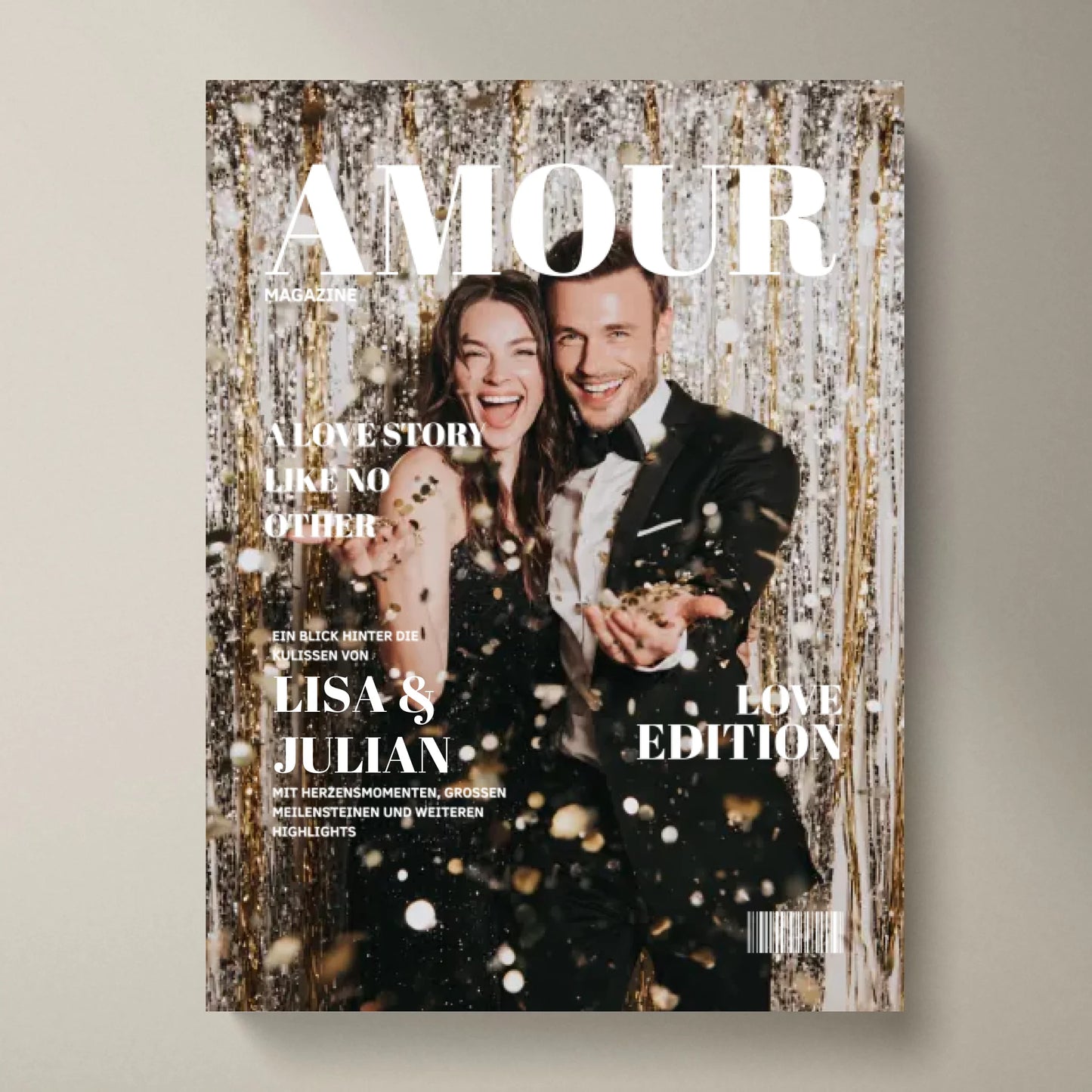 Omslagpagina van een tijdschrift voor stellen - Gepersonaliseerde poster voor een tijdschrift over liefde, editie Liefde