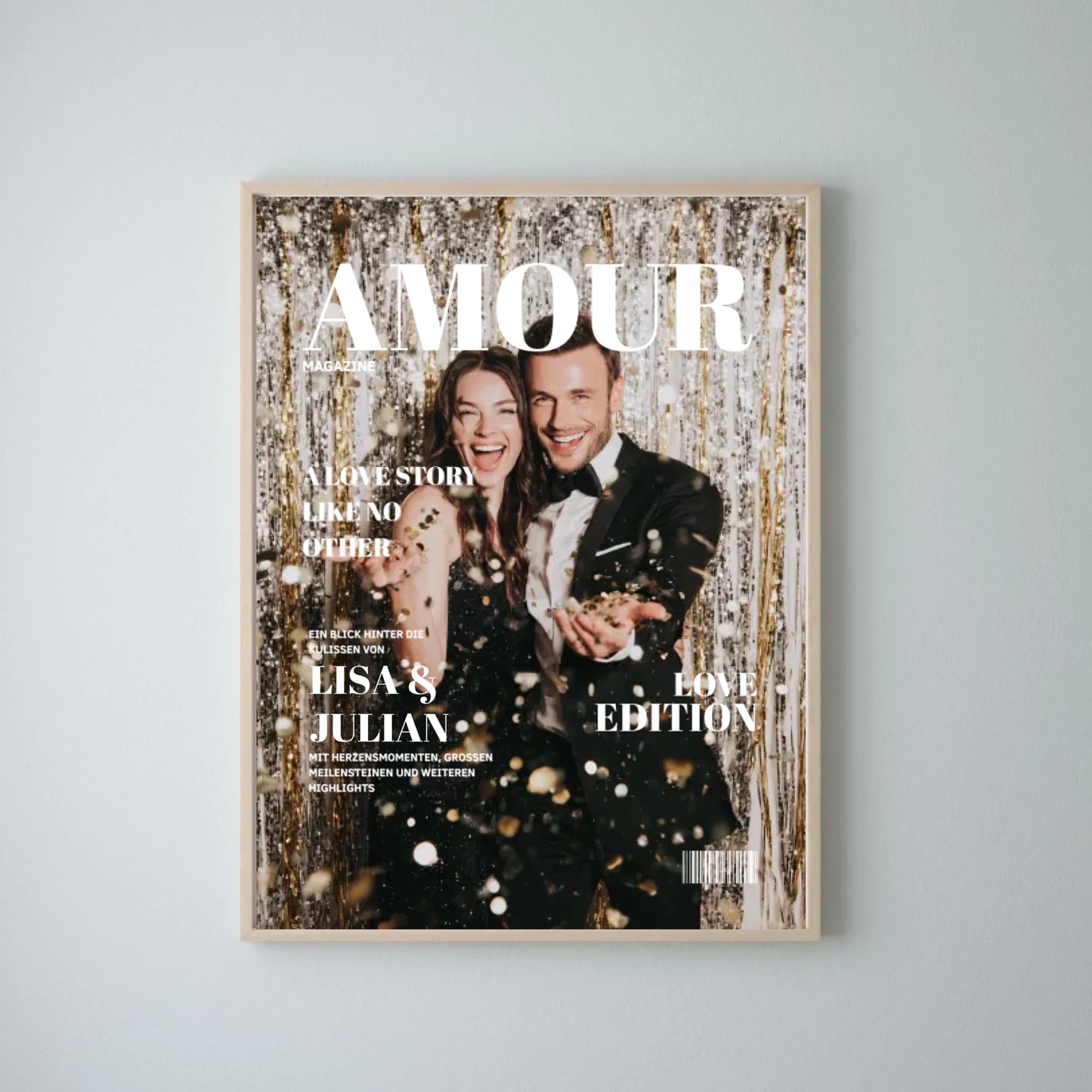 Omslagpagina van een tijdschrift voor stellen - Gepersonaliseerde poster voor een tijdschrift over liefde, editie Liefde