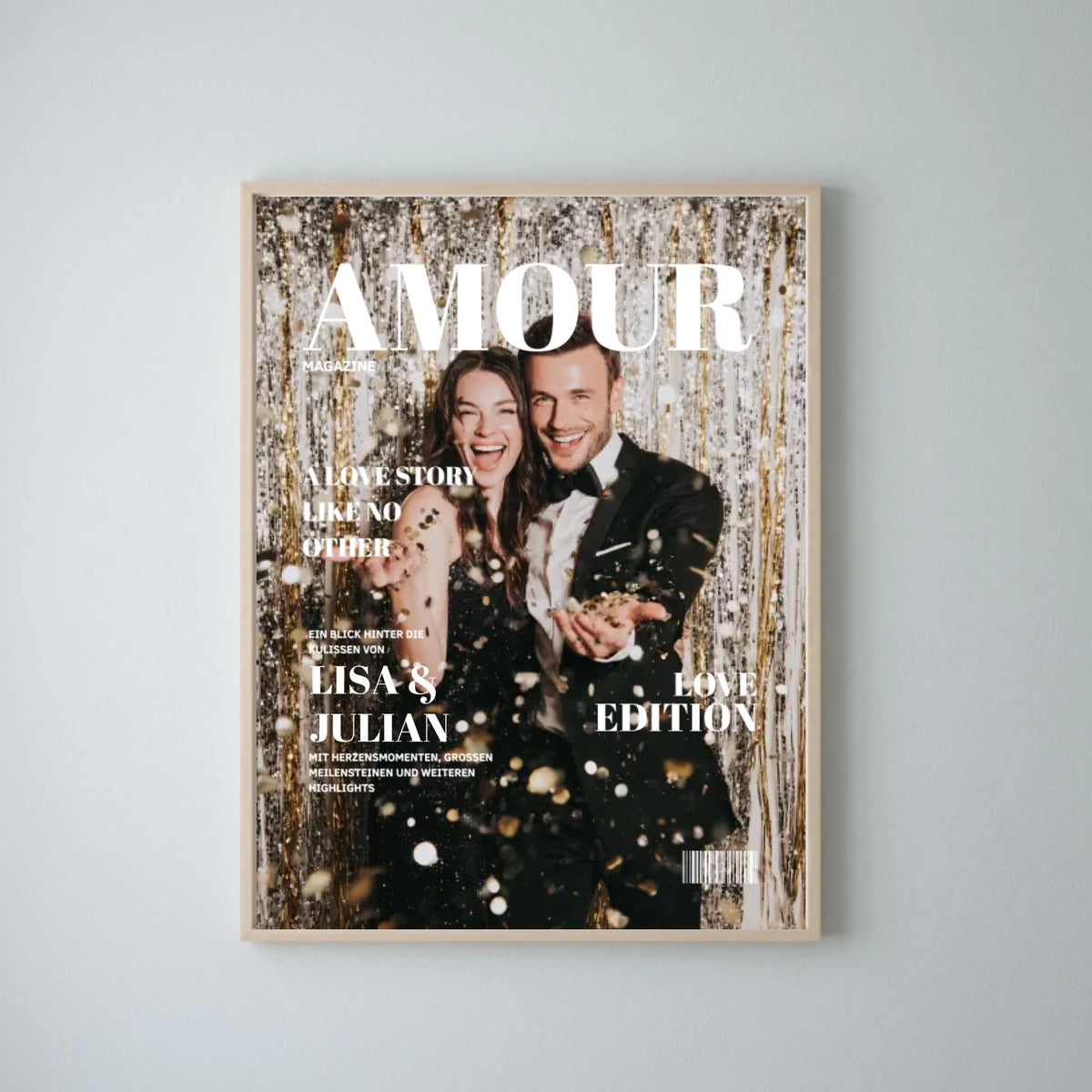 Omslagpagina van een tijdschrift voor stellen - Gepersonaliseerde poster voor een tijdschrift over liefde, editie Liefde