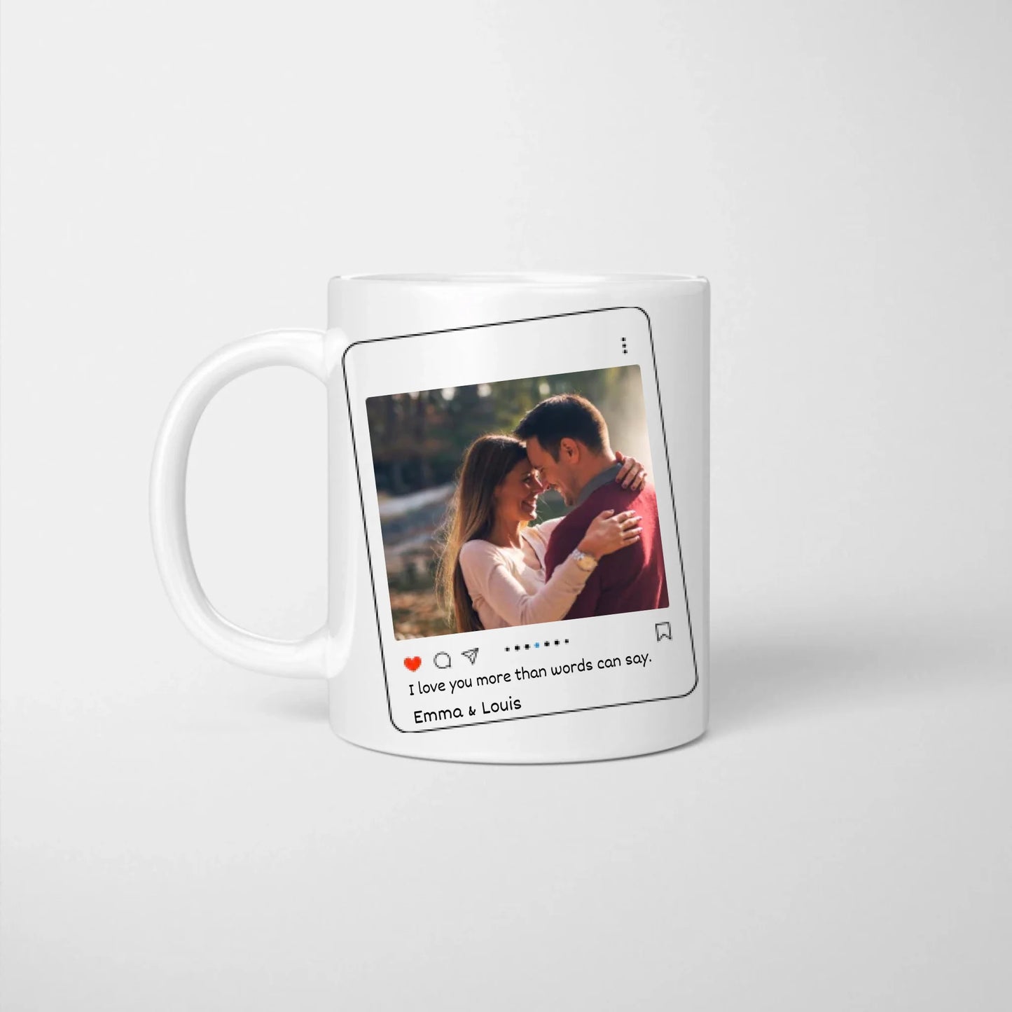 Partner fotomok Insta Post Style - Gepersonaliseerde Valentijnsmok voor elke partner, vriendin