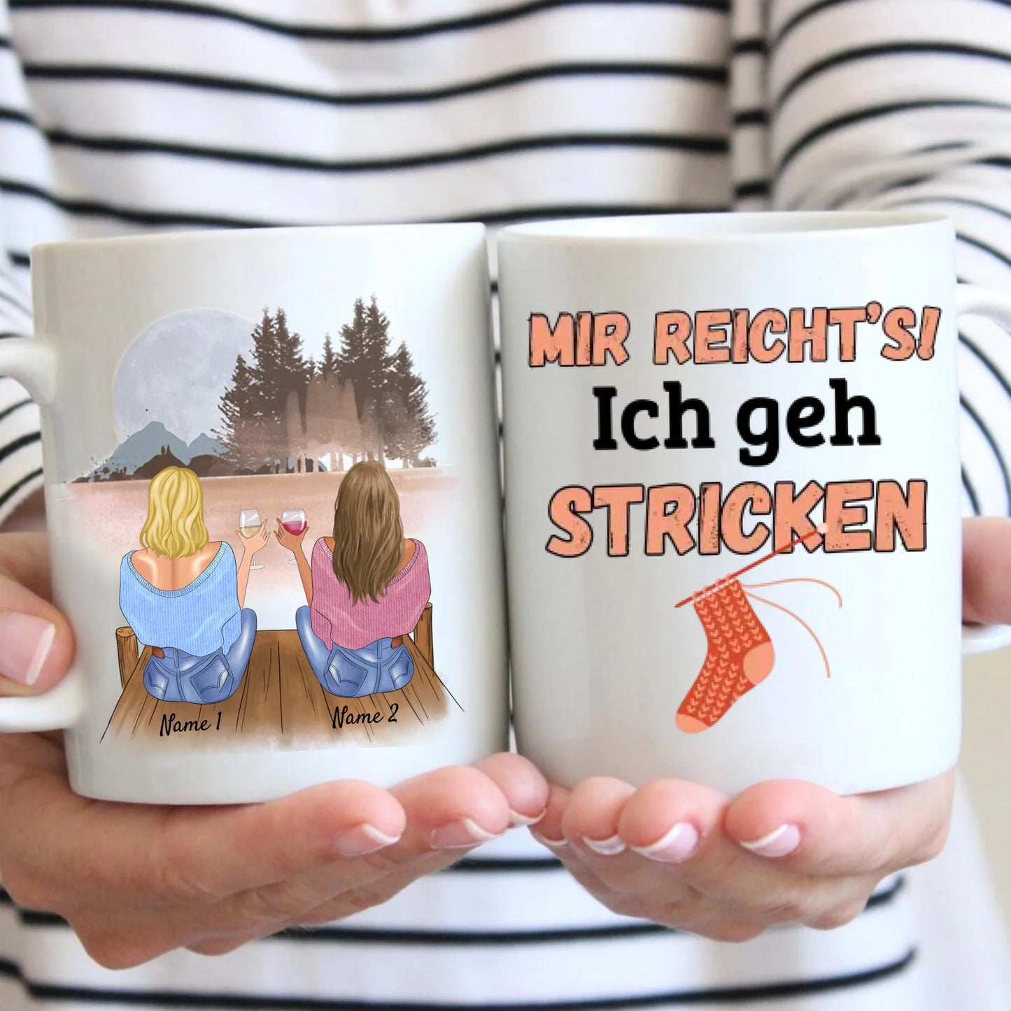 Dat is het! Ik ga nu breien - Gepersonaliseerde mok (2-4 personen) voor vrienden, collega's, broers en zussen, brei-/haakcadeau