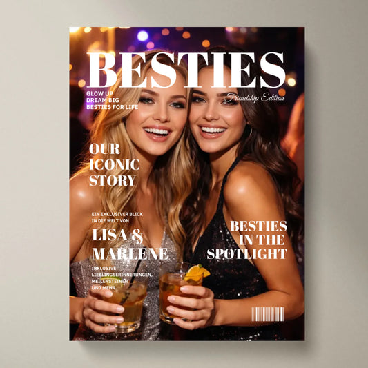 Couverture du magazine Besties - Magazine poster personnalisé pour copines, édition amitié