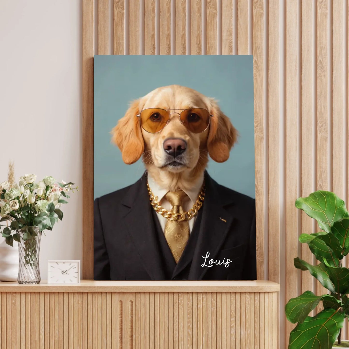 Grappig huisdierportret - Gepersonaliseerde poster met foto-upload in verschillende stijlen (hond, kat in pak, als superheld, astronaut, etc.)