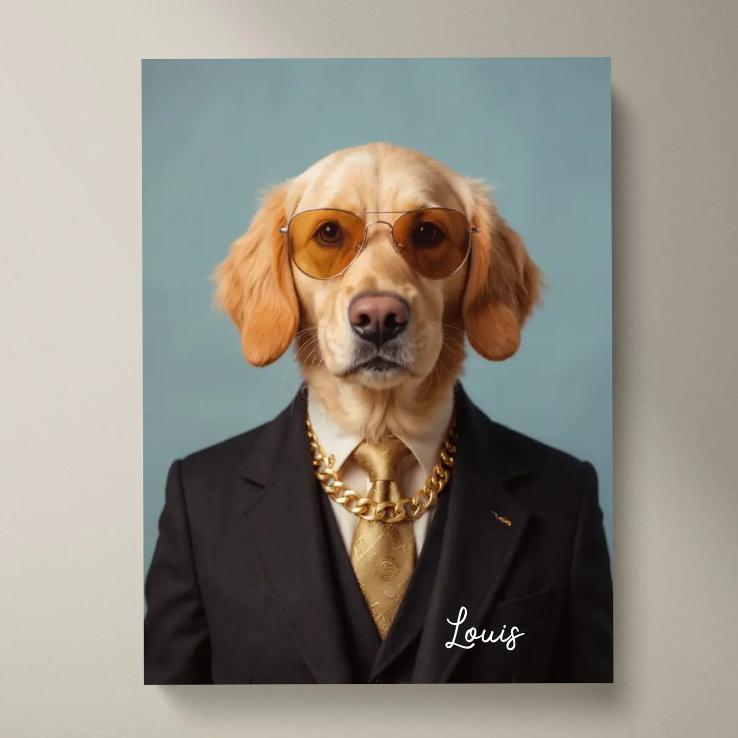 Grappig huisdierportret - Gepersonaliseerde poster met foto-upload in verschillende stijlen (hond, kat in pak, als superheld, astronaut, etc.)