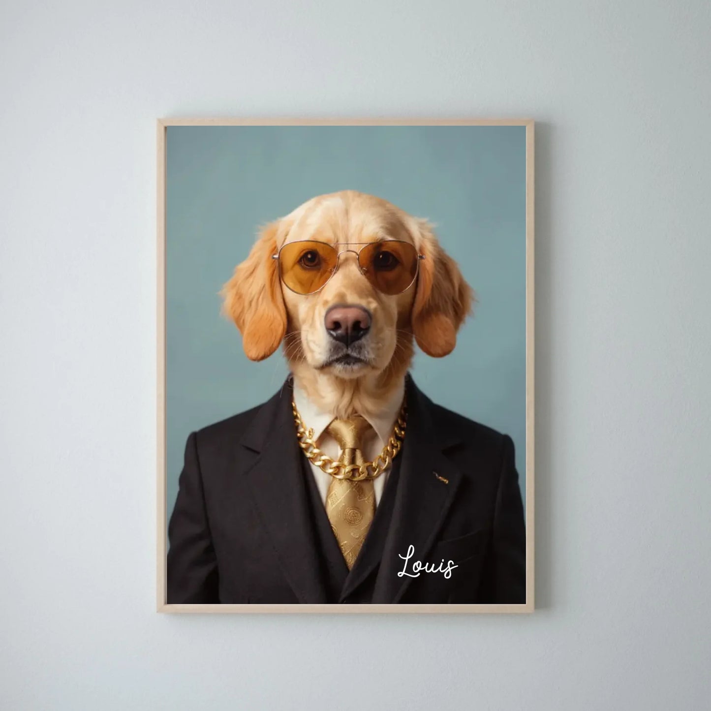Grappig huisdierportret - Gepersonaliseerde poster met foto-upload in verschillende stijlen (hond, kat in pak, als superheld, astronaut, etc.)