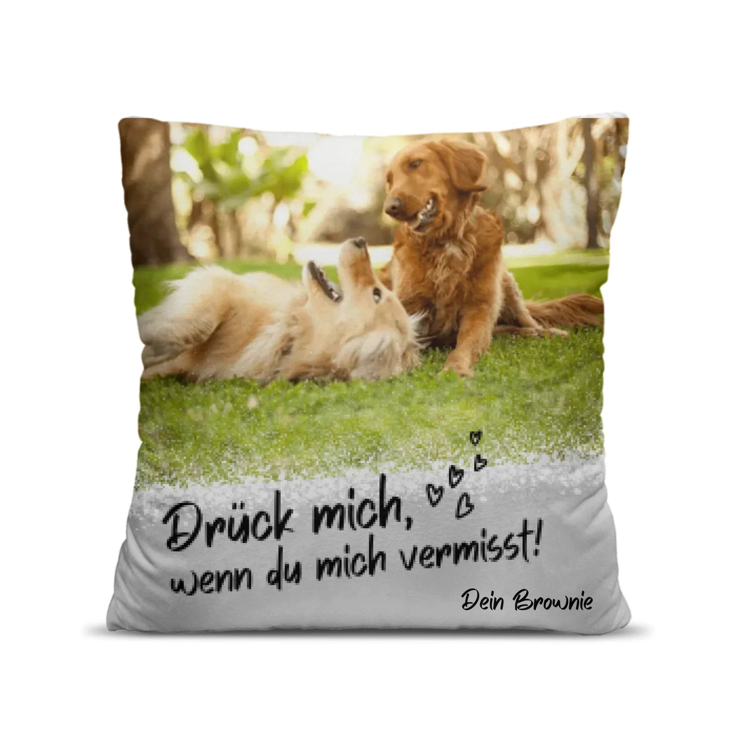 Oreiller photo personnalisé, Embrasse-moi quand je te manque (animaux de compagnie, partenaire)
