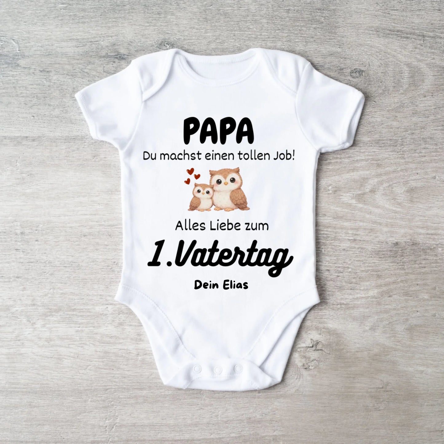 Papa du machst einen tollen Job, 1. Vatertag gemeinsam - Personalisierter Baby Strampler (100% Bio-Baumwolle)