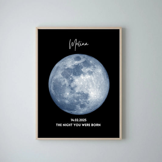 The night you were born - Personalisiertes Mondphasen Poster Geburtstag, Geburtsmond