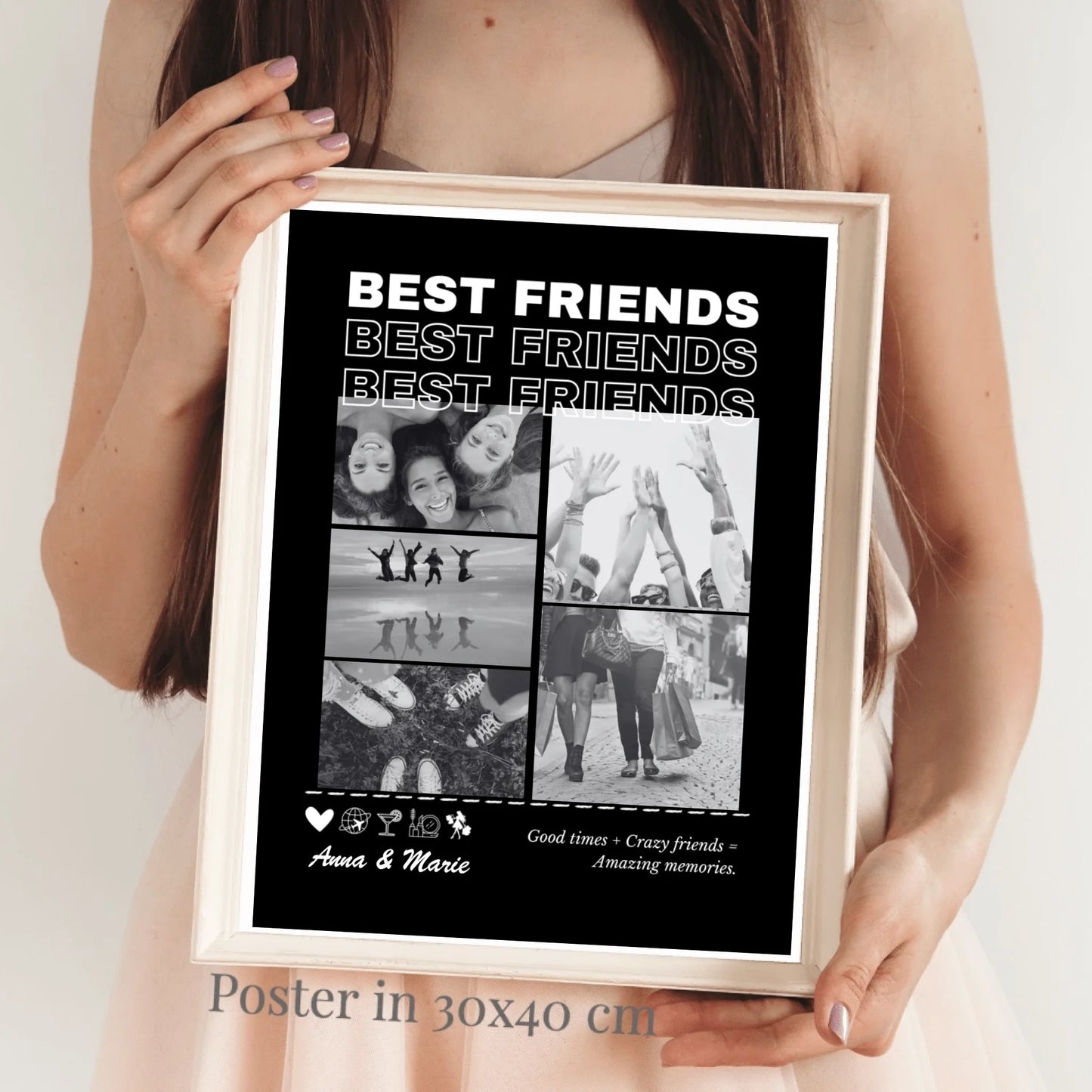 Girlfriends Forever - Gepersonaliseerde fotoposter (upload 3-5 foto's)