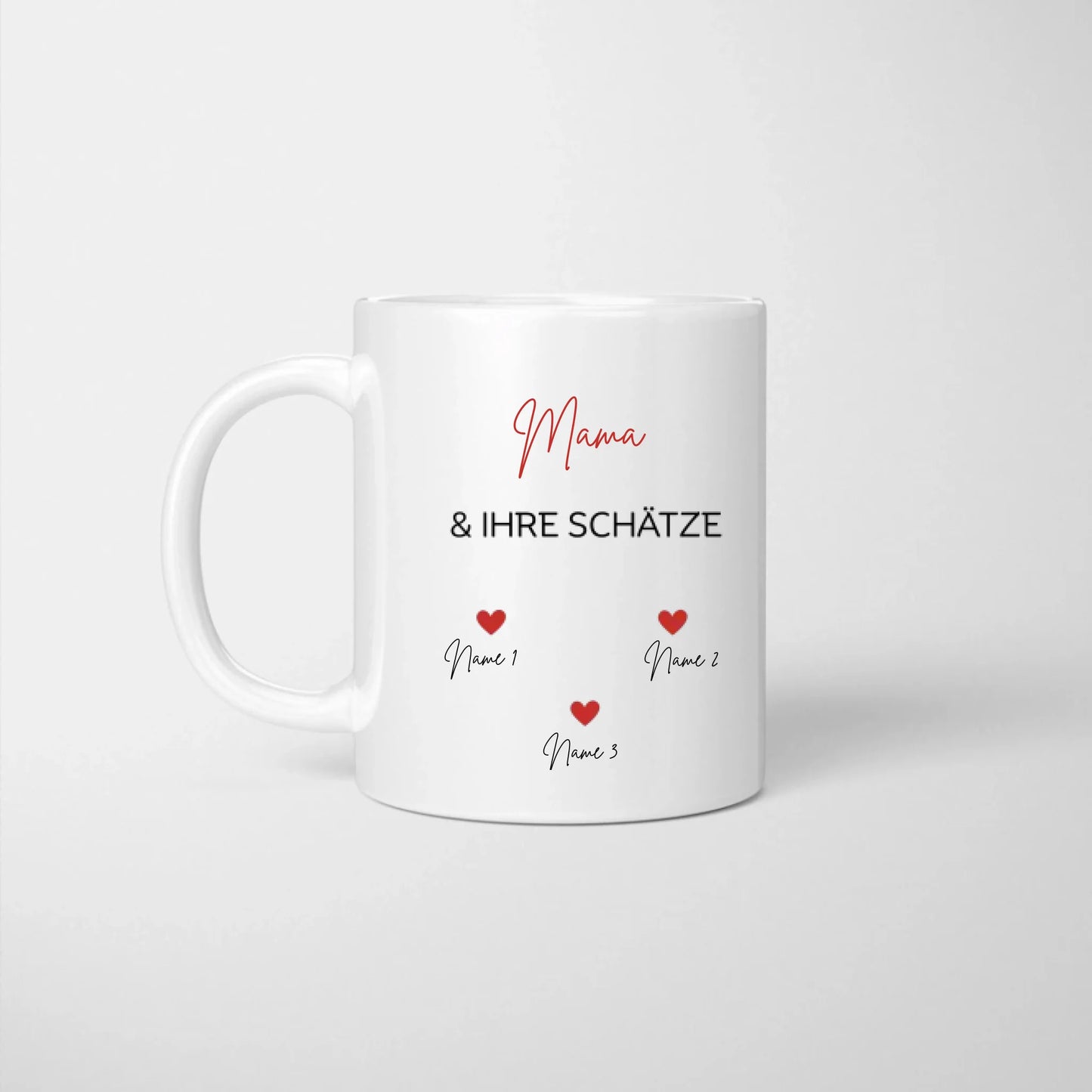 Mama und ihre Schätze - Personalisierte Tasse Mutter mit 1-6 Schätzen, Geschenk Mama, Tante, Oma