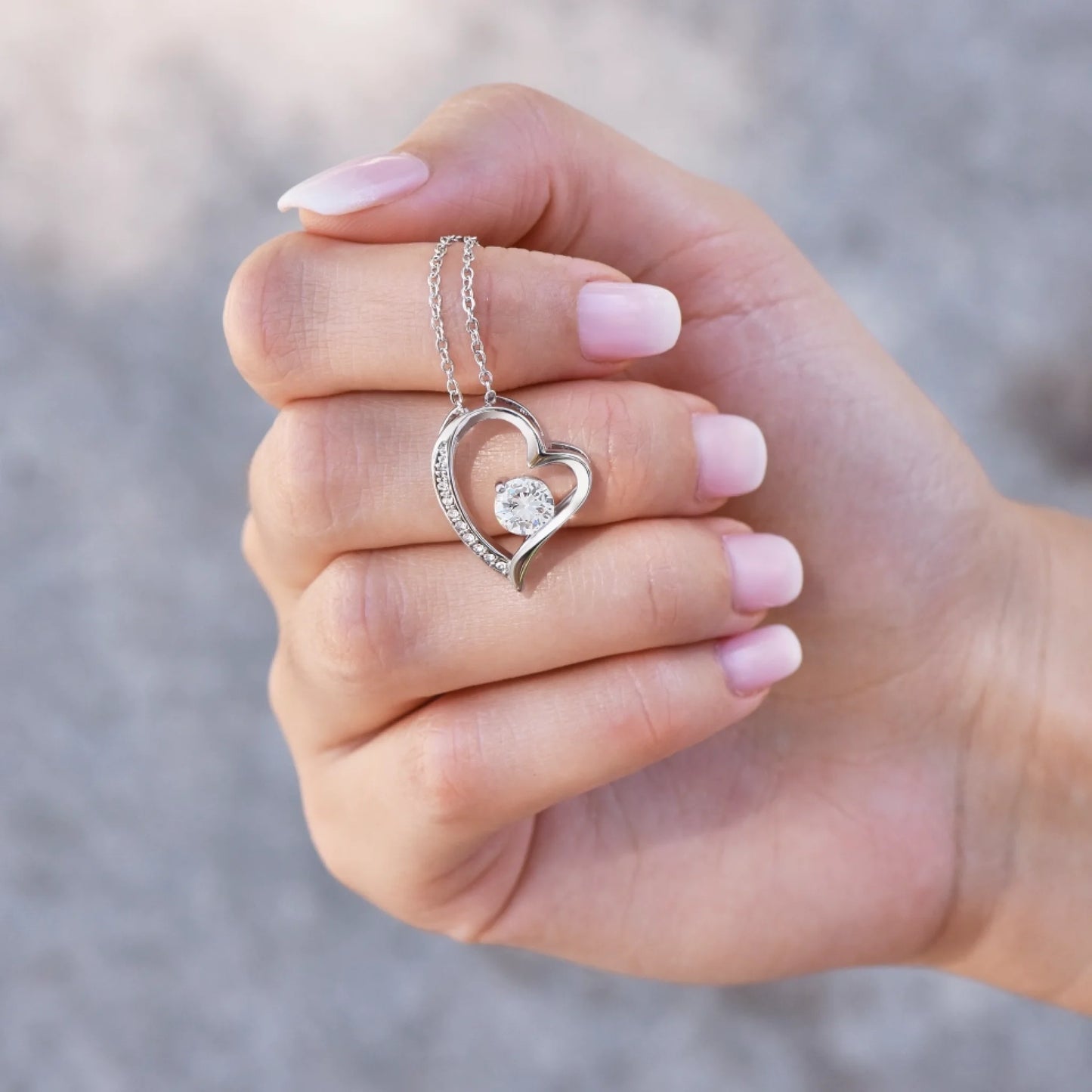 Forever Love - Collier avec pendentif coeur & carte personnalisée