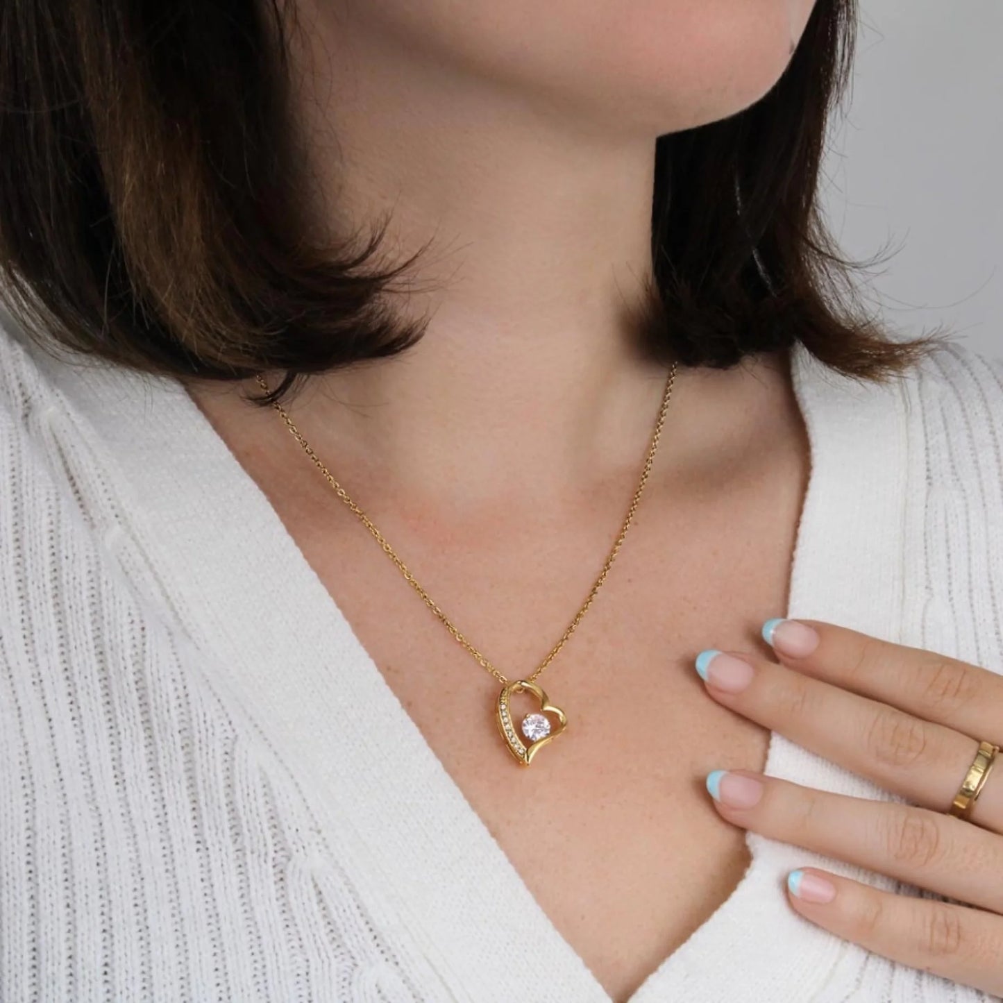 Forever Love - Collier avec pendentif coeur & carte personnalisée