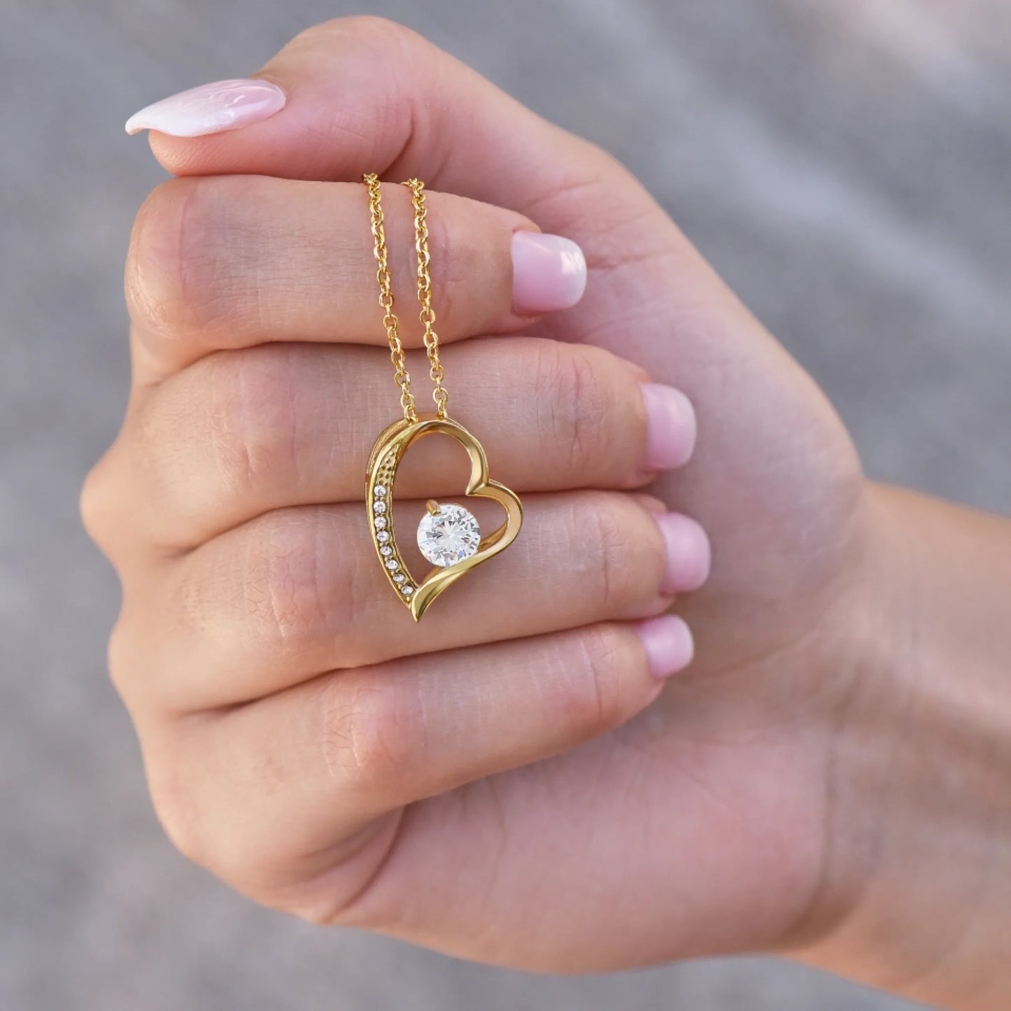 Forever Love - Collier avec pendentif coeur & carte personnalisée