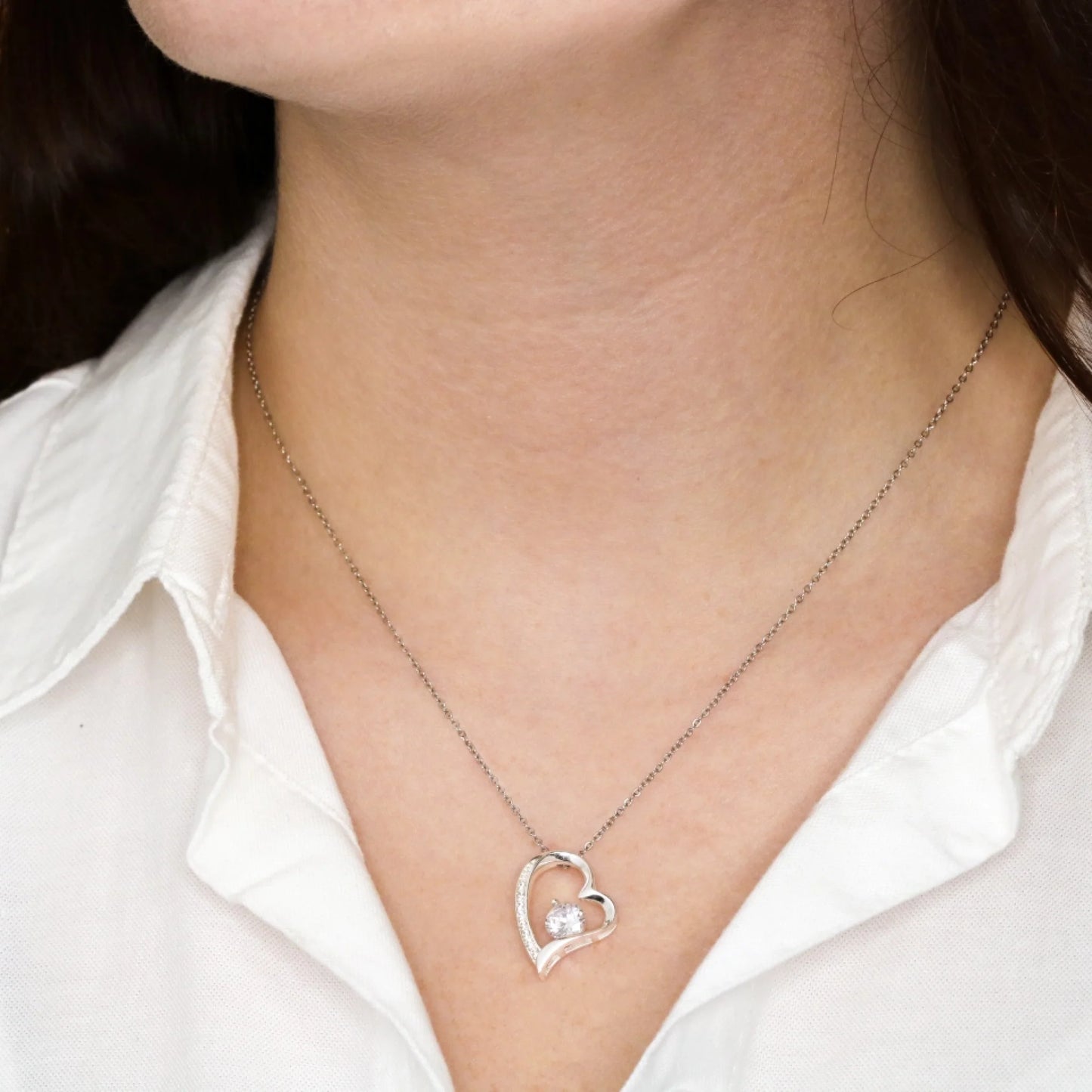 À mon chéri - Collier avec pendentif cœur en or & carte cadeau personnalisée