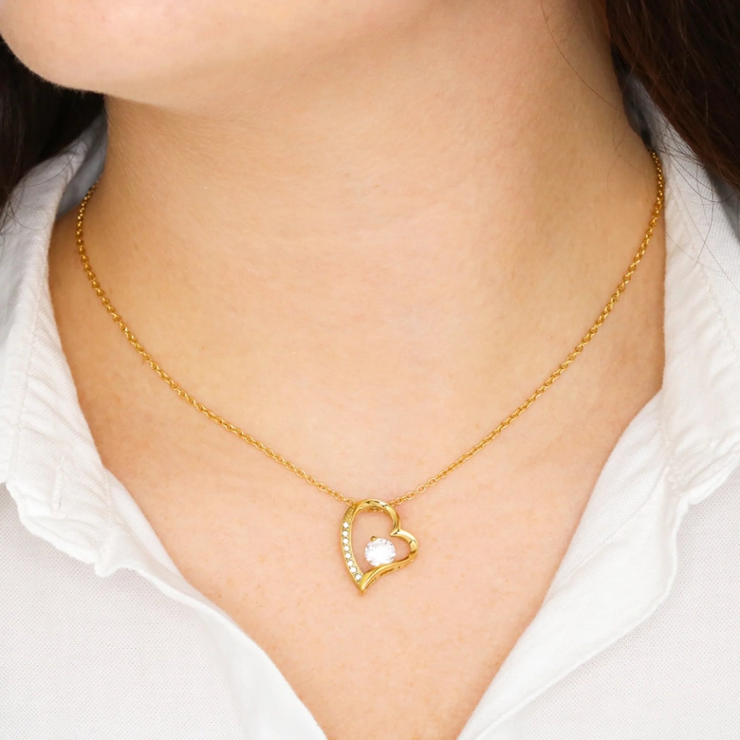 À mon chéri - Collier avec pendentif cœur en or & carte cadeau personnalisée