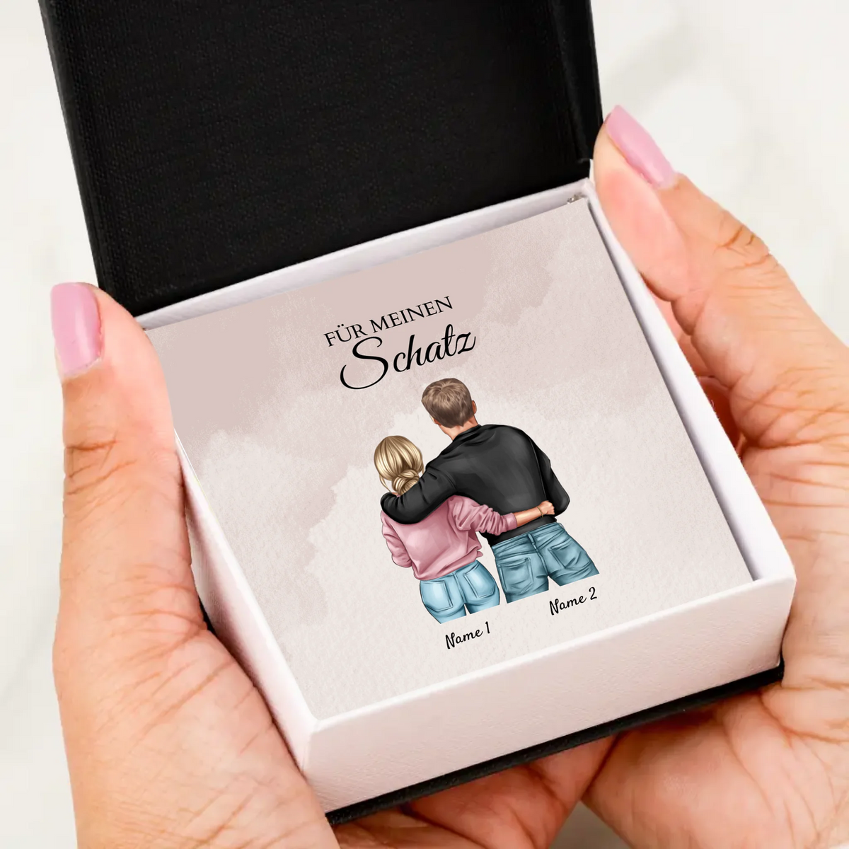 Forever Love "Best Couple" - Ketting met hartjeshanger & gepersonaliseerde kaart