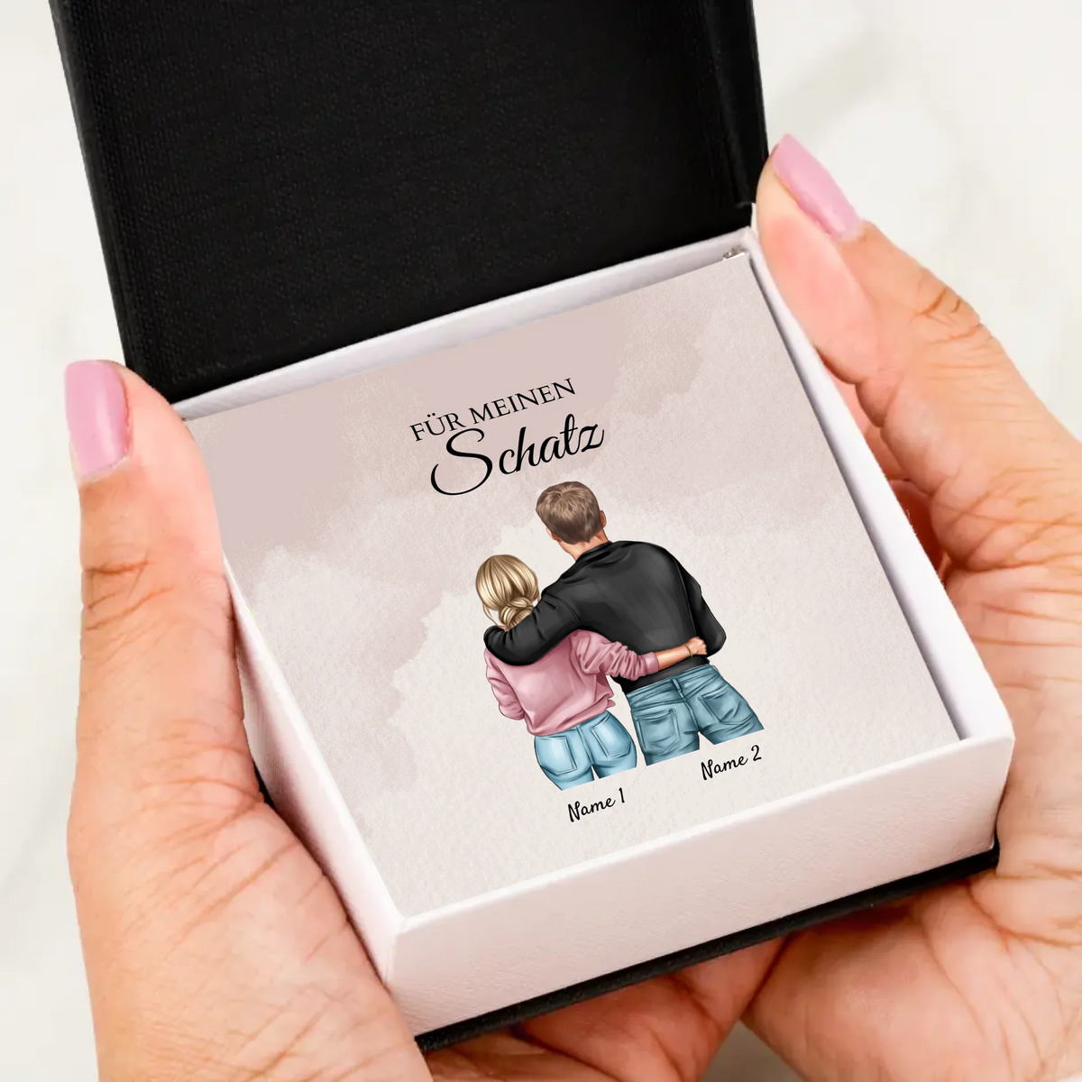 Forever Love "Best Couple" - Ketting met hartjeshanger & gepersonaliseerde kaart