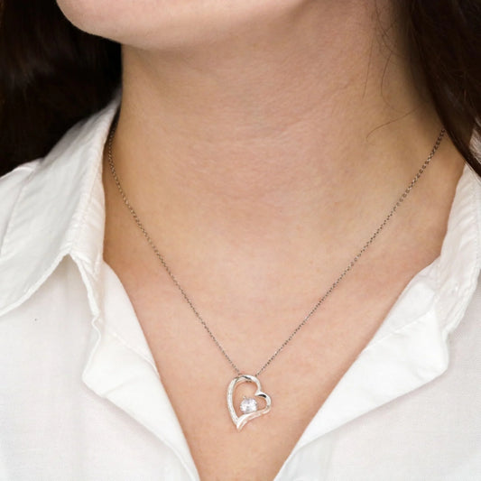 Love of My Life - Collier avec pendentif cœur doré et carte personnalisée (cadeau Saint Valentin)