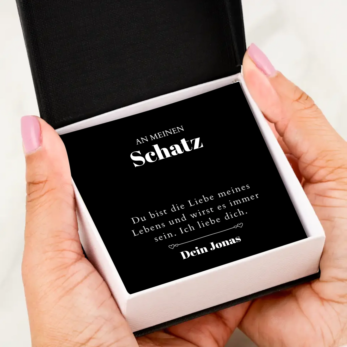 Love of My Life - Ketting met gouden harthanger en gepersonaliseerde kaart (Valentijnsdagcadeau)