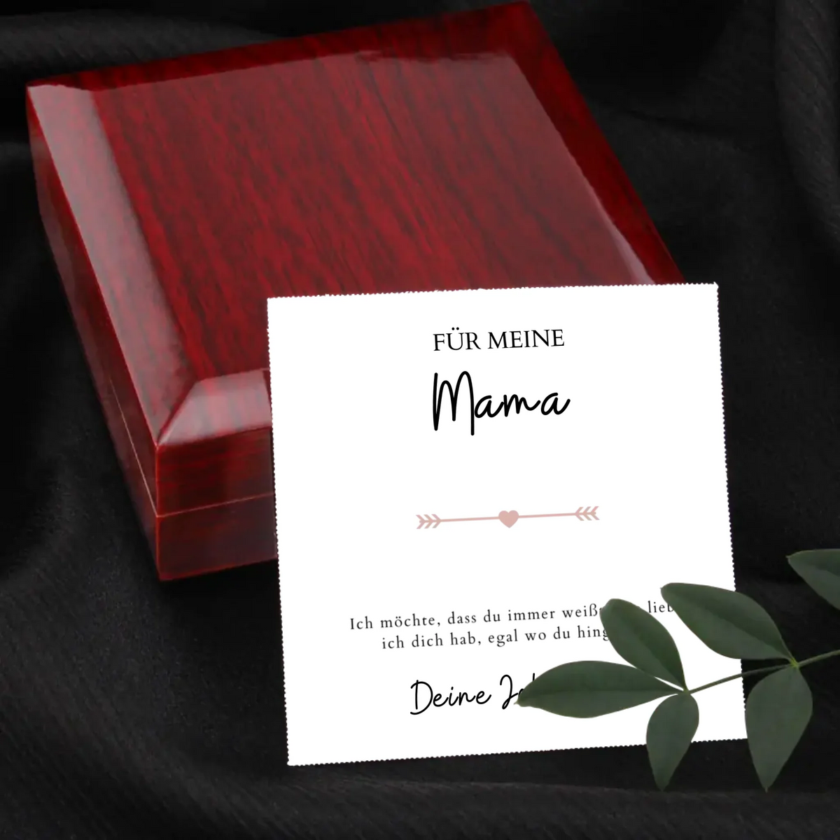 Forever Love "Het maakt niet uit waar je heen gaat, mama" - ketting met hartjeshanger &amp; gepersonaliseerde kaart