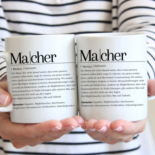 Definitie van een aanpakker - Gepersonaliseerde mok voor vrienden, collega's, mannen, grappig cadeau