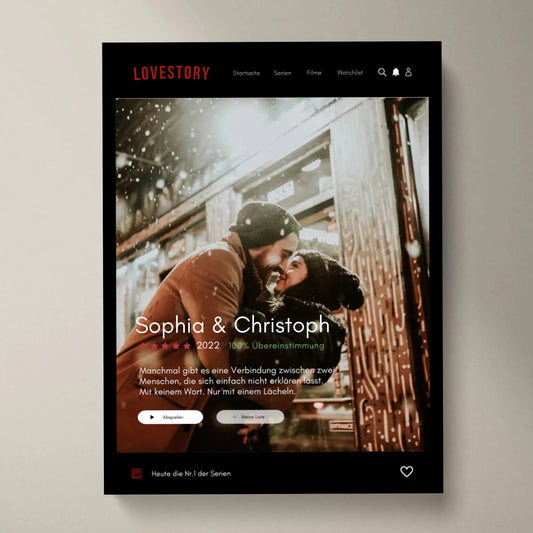 Lovestory Series Cover Poster - Personalized Netflix Movie Poster