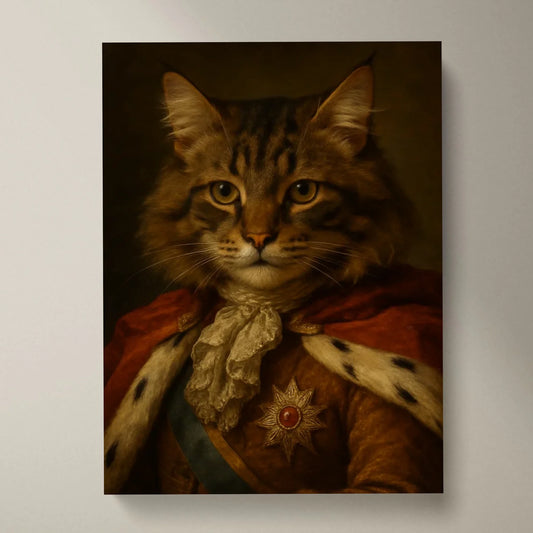 Portrait d'animal de compagnie royal - Affiche personnalisée avec téléchargement de photo dans le style d'une peinture à l'huile royale (chien, chat, etc.)
