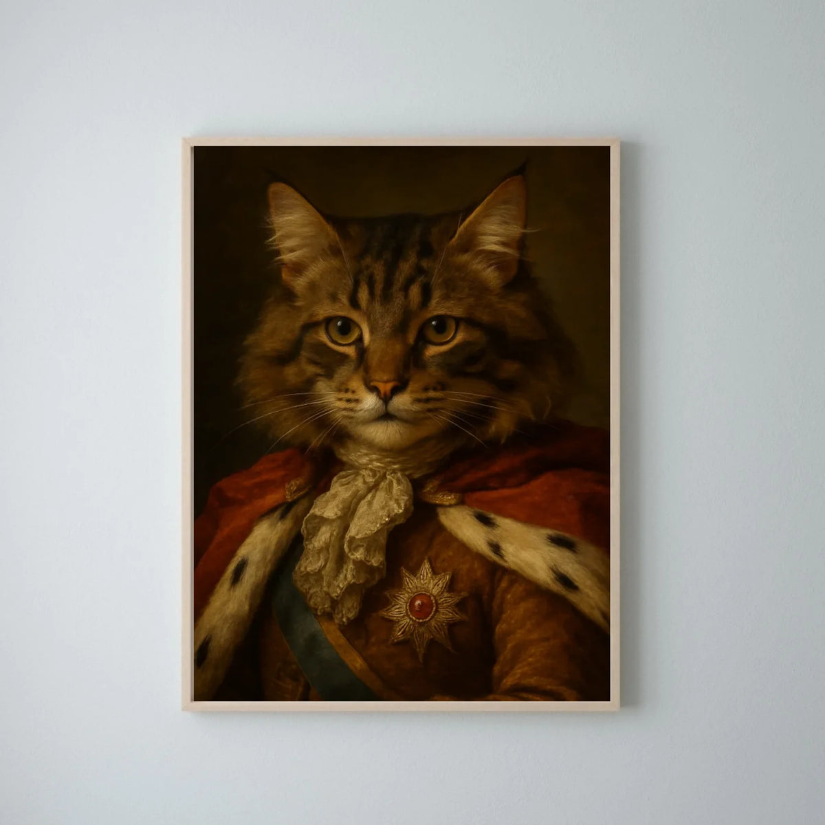 Portrait d'animal de compagnie royal - Affiche personnalisée avec téléchargement de photo dans le style d'une peinture à l'huile royale (chien, chat, etc.)