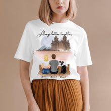 Load image into Gallery viewer, Couple with pet - Personalized T-Shirt (Dog &amp; Cat)

