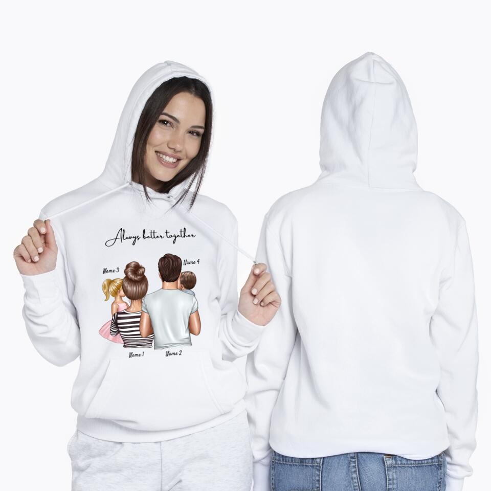 Mijn Familie - Gepersonaliseerde Hoodie Unisex (Tot 4 Kinderen)