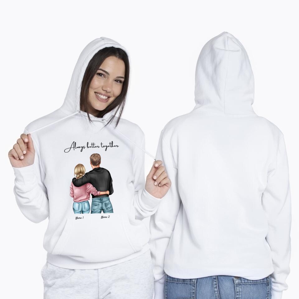 Meilleur couple - Sweat à capuche personnalisé unisexe