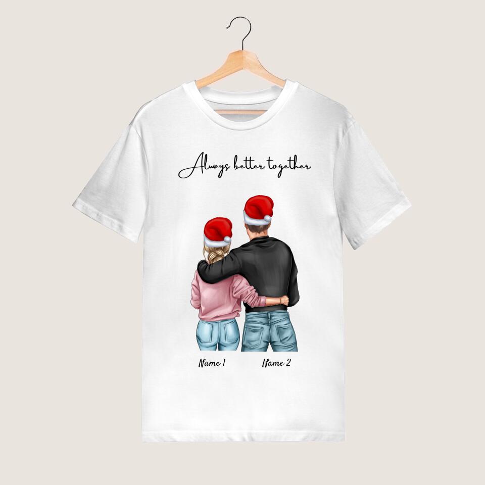 Kerstmis met het beste koppel - Gepersonaliseerd T-shirt