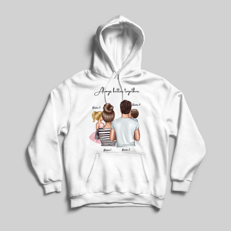 Mijn Familie - Gepersonaliseerde Hoodie Unisex (Tot 4 Kinderen)