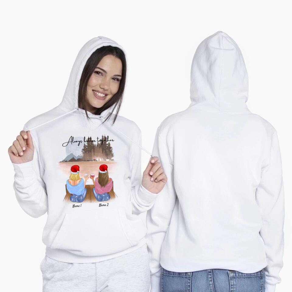 Beste vrienden Kerstmis met Drank - Gepersonaliseerde Sweater met Capuchon Unisex