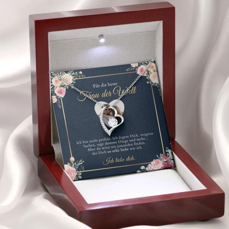 Forever Love "Best Woman" - Ketting met hartvormige hanger & gepersonaliseerde fotokaart