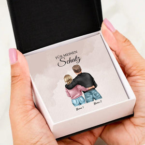 Forever Love "Best Couple" - Ketting met hartjeshanger & gepersonaliseerde kaart