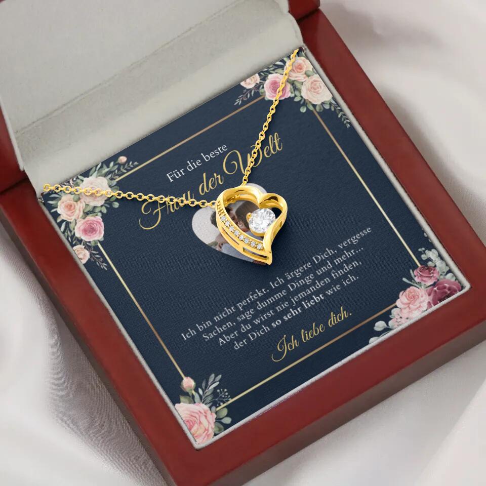 Forever Love "Best Woman" - Ketting met hartvormige hanger & gepersonaliseerde fotokaart