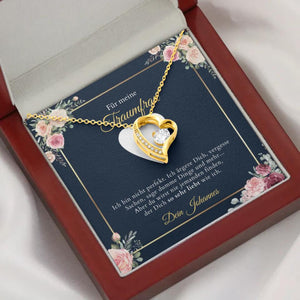 Forever Love "Droomvrouw" - Ketting met gouden harten hanger & gepersonaliseerde kaart