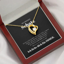 Afbeelding in Gallery-weergave laden, An meinen Schatz - Halskette mit Gold-Herzanhänger &amp; personalisierter Geschenk-Karte
