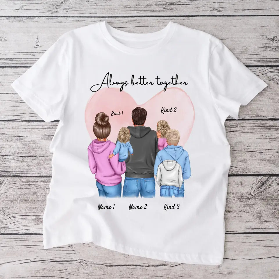 Mes préférés - T-shirt personnalisé mère, père, enfants (100% coton, unisexe)